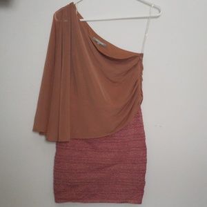 WOW Couture Peach One Shoulder Mini